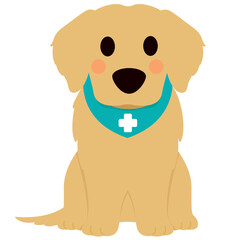 Illustration of Dog with Bandana