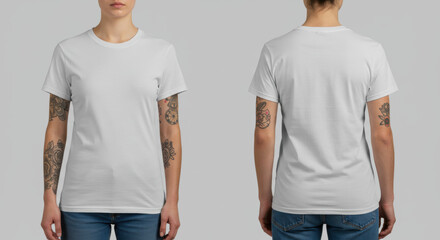 Blank white womens t shirt mockup