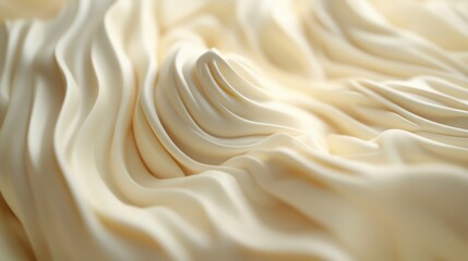 Creamy and airy swirl of dessert topping its subtle ripples creating an elegant visual texture
