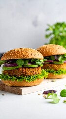Healthy but still appetizing dishe such as vegan burgers