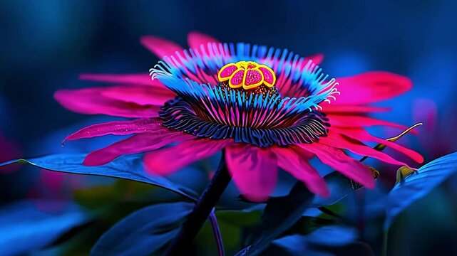 Vibrant Passion Flower with Detailed Petals and Unique Colors Against a Soft Background