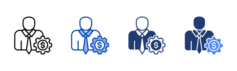 Financial Advisor icon sheet multiple style collection