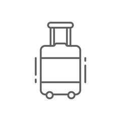Carry On Luggage Icon Thin Line Editable Stroke Outline Style for Airport Travel or Packing Design