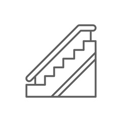 Escalator Icon Outline Style Thin Line Editable Stroke Symbol for Moving Stairs in Public or Commercial Areas