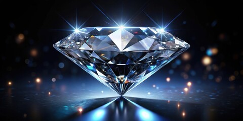Diamond Crystal Sparkles in Darkness, premium, shine,  premium, shine, radiant, sparkles, luxury, dark background