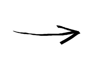 Arrow grunge marker isolated vector icon. Arrow doodle mark hand draw.