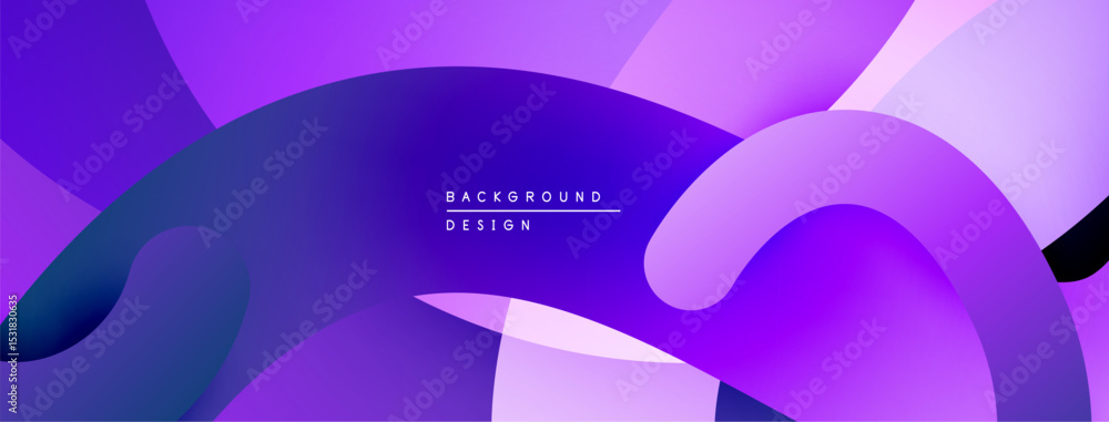 Aufkleber Abstract purple background. Smooth shapes overlap creating dynamic visual effect. Gradient colors provide depth, modern aesthetic.