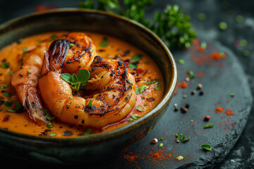 Bowl of Spicy Shrimp Tom Yum Soup