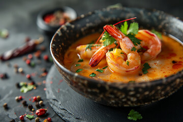 Bowl of Spicy Shrimp Tom Yum Soup