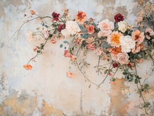 Elegant floral arrangement against a textured wall backdrop for artistry