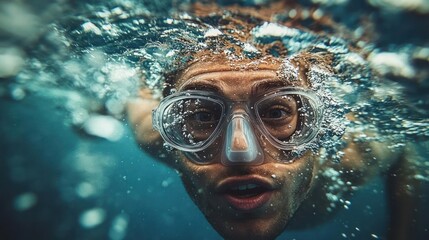 woman in a swimming pool
