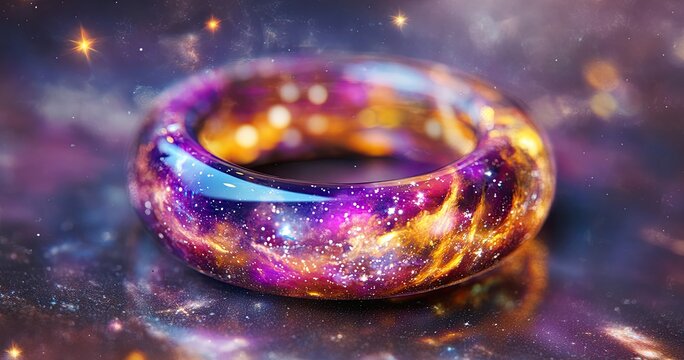 Cosmic ring of swirling nebulae - Powered by Adobe