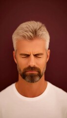 Obraz premium Close-up portrait of a man with a concerned expression