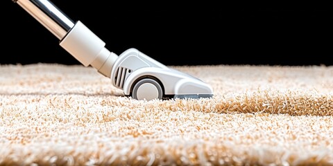 Vacuum Cleaner on Beige Shag Carpet