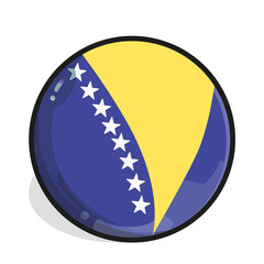 Icon A circular emblem featuring the flag of Bosnia and Herzegovina, with a glossy finish and a subtle shadow.
