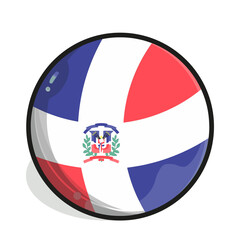 Icon A glossy sphere featuring the Dominican Republic flag design, divided into quarters with the national coat of arms at the center.