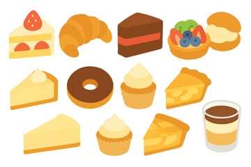 ケーキやドーナツやパンなどの甘い食べ物