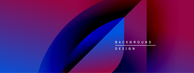 Abstract gradient design. Vivid purple, blue, red hues blend smoothly. Minimalist text reads background design. Modern aesthetic.