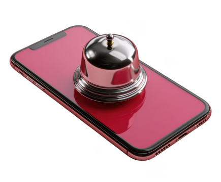 Mobile Phone Service Bell Instant Customer Support Concept