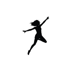 Naklejka premium jumping girl silhouette