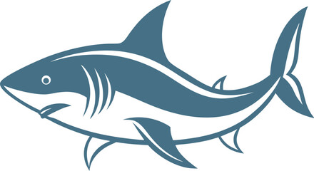shark cartoon isolated on white