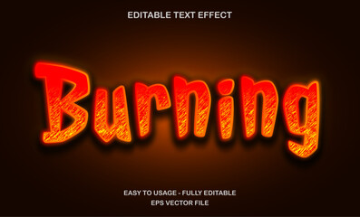 Burning text, editable text effect template, red shiny glow effect, movie title style