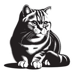 black and white cat cartoon