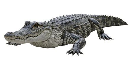 Detailed View of a Gray Alligator with Scaly Skin