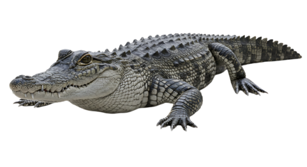 Detailed View of a Gray Alligator with Scaly Skin
