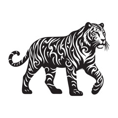 tiger on white background