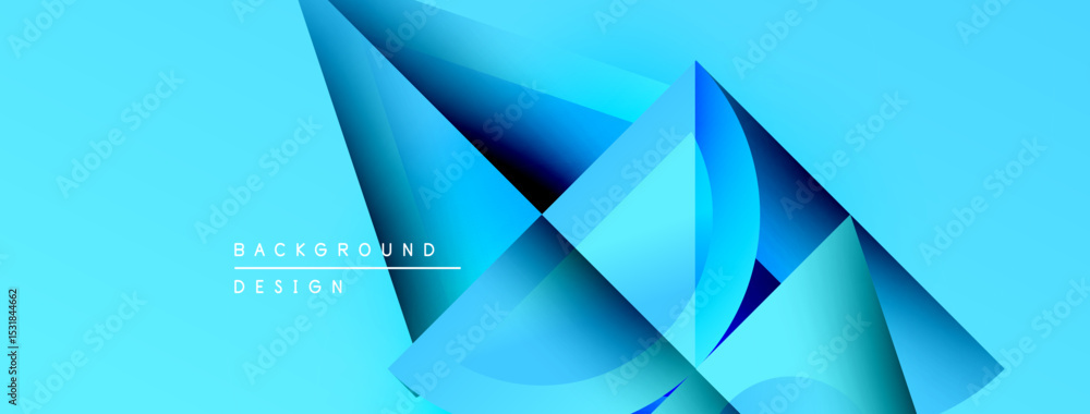 Aufkleber Abstract blue shapes create dynamic background. Gradient hues suggest depth, modern design elements present. Minimalist aesthetic.