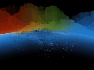 Colorful abstract digital landscape