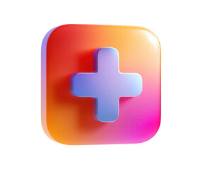 Obraz premium Add Icon 3D Render