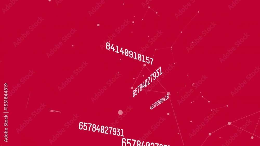 Aufkleber initial numeric string appearing sparking numeric nodes connecting into data lattice visualization