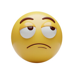 Fototapeta premium 3D Bored Emoticon Illustration