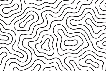 black and white abstract outline contour background
