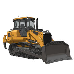 Bulldozer Illustration: Heavy Equipment Graphic