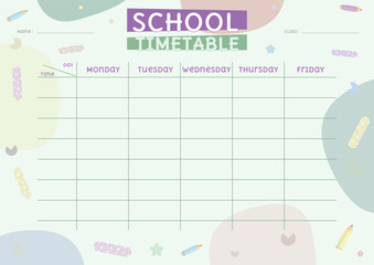 Modern Minimal School Timetable Design.
