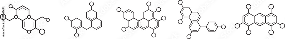 Poster molecule icon. molecule model or dna structure of the substance. hexagonal structure molecule icon i