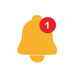 Alert Bell with Number One for Notification