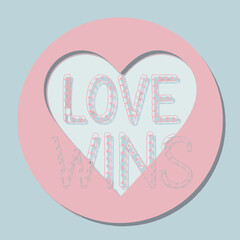 Love wins heart background valentine's day card template design for social media post and banner  char ,Vector art
