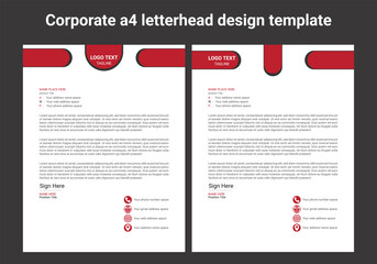 Clean and professional corporate company business letterhead template design with color variation bundle