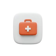3D Render First Aid Kit Icon