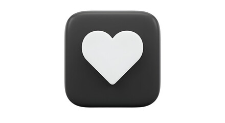 3D Heart Icon Render