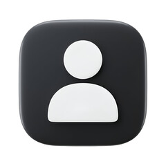 3D Icon User Profile Dark Grey