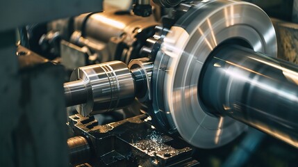 Close-up of internal turning operation on a lathe, showcasing a cutting tool shaping the inner diameter of a metal pipe or cylinder