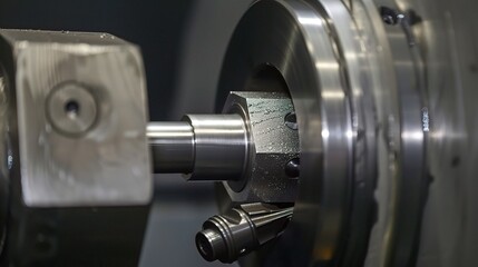 Close-up of internal turning operation on a lathe, showcasing a cutting tool shaping the inner diameter of a metal pipe or cylinder