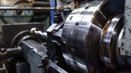 Close-up of internal turning operation on a lathe, showcasing a cutting tool shaping the inner diameter of a metal pipe or cylinder