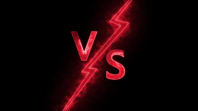 Versus - vs collision of metal letters with sparks and glow on a black background, confrontation concept, competition vs match game, martial battle vs sport.