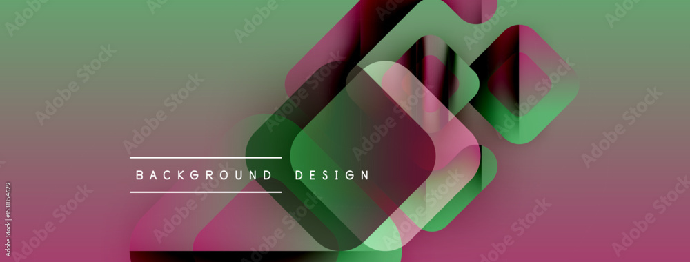 Poster Abstract geometric shapes overlap. Gradient colors blend, creating modern background design. Text reads background design.